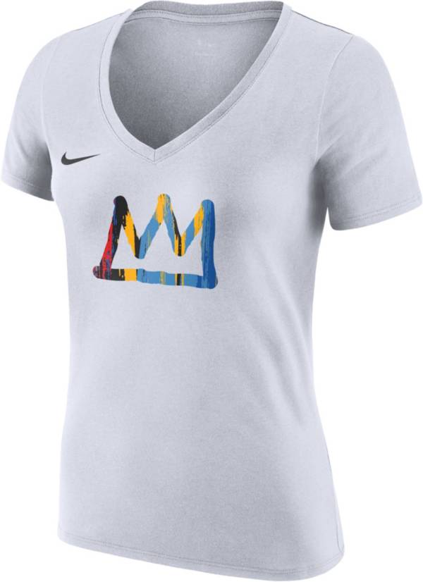 Nike Women's 2022-23 City Edition Brooklyn Nets White V-Neck T-Shirt product image