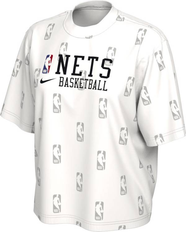 Nike Women's Brooklyn Nets White Courtside Cotton T-Shirt product image