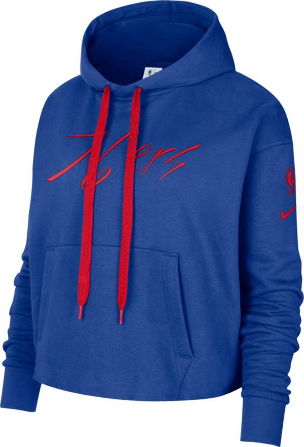 Nike Women's Philadelphia 76ers Blue Courtside Fleece Hoodie | Dick's  Sporting Goods