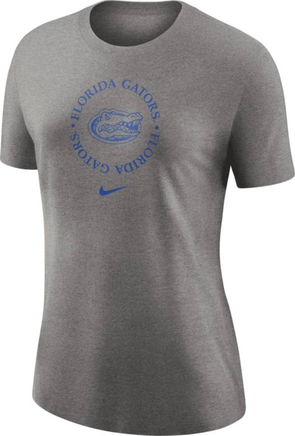 Nike Women s Florida Gators Grey Dri FIT Cotton Crew T Shirt