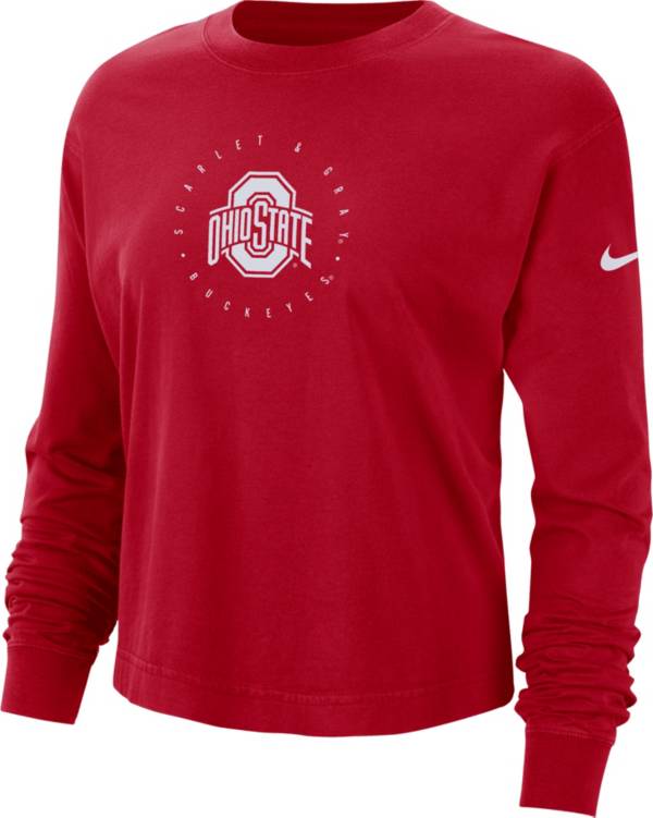 Nike Women's Ohio State Buckeyes Scarlet Boxy Dust Long Sleeve T-Shirt product image