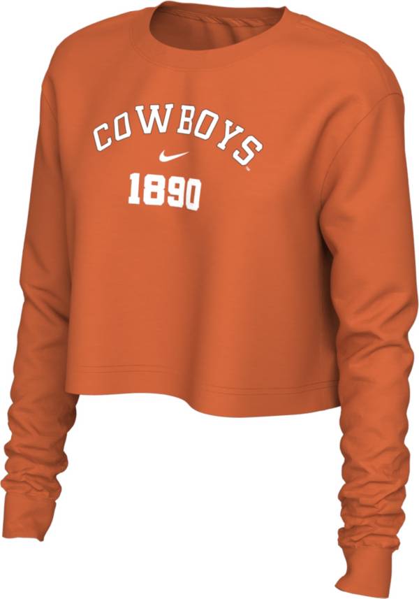 Nike Women's Oklahoma State Cowboys Orange Cotton Cropped Long Sleeve T-Shirt product image