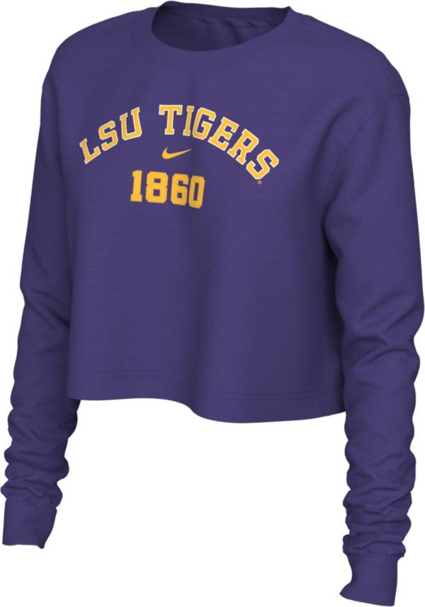 Nike Women's LSU Tigers Purple Cotton Cropped Long Sleeve T-Shirt product image