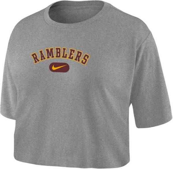 Nike Women's Loyola-Chicago Ramblers Grey Dri-FIT Cotton Crop T-Shirt product image