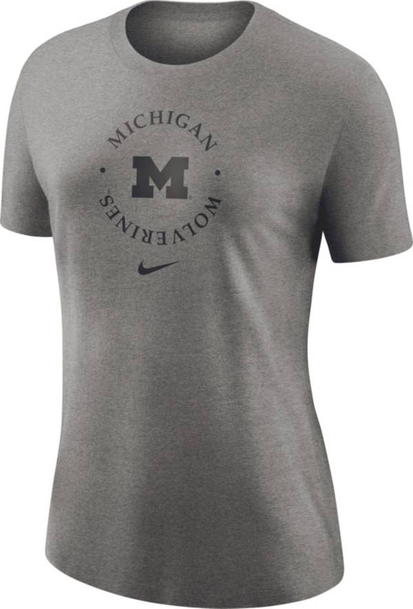 Nike Women's Michigan Wolverines Grey Dri-FIT Cotton Crew T-Shirt product image