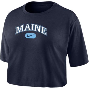 sorry, Nike Women's Maine Black Bears Navy Dri-FIT Cotton Crop T-Shirt is currently out of stock