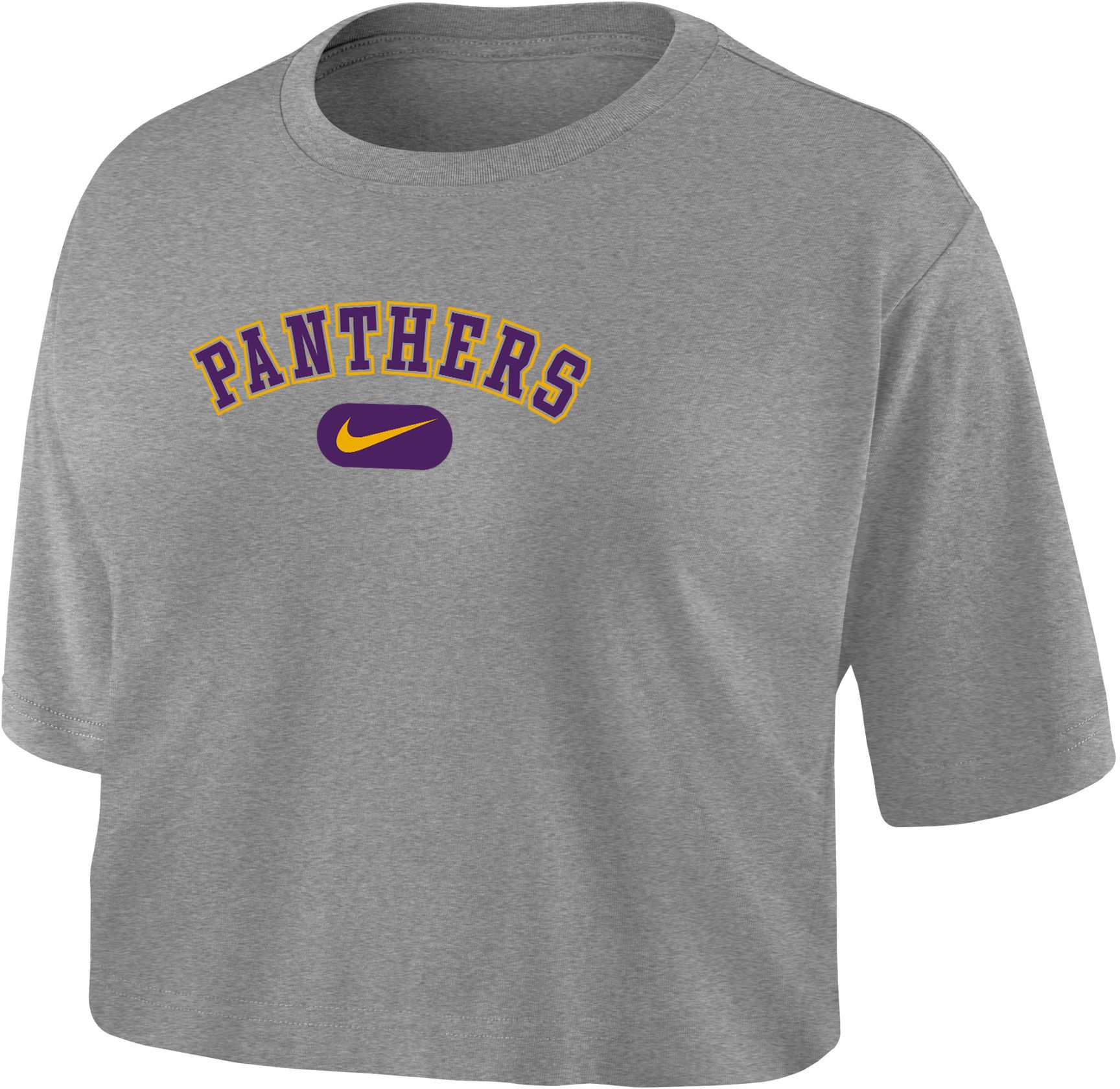 Nike Women's Northern Iowa Panthers  Grey Dri-FIT Cotton Crop T-Shirt