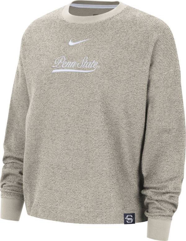 Nike Women's Penn State Nittany Lions Cream Yoga Oversized Crew Neck Sweatshirt product image