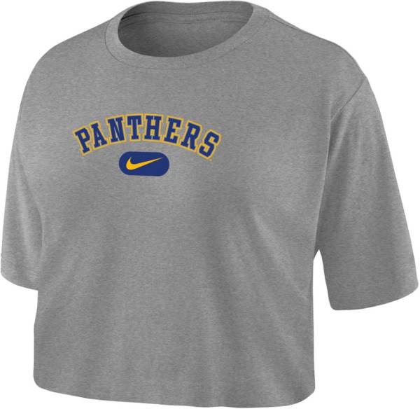 Nike Women's Pitt Panthers Grey Dri-FIT Cotton Crop T-Shirt product image