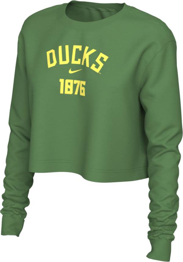 Nike Women's Oregon Ducks Green Cotton Cropped Long Sleeve T-Shirt product image