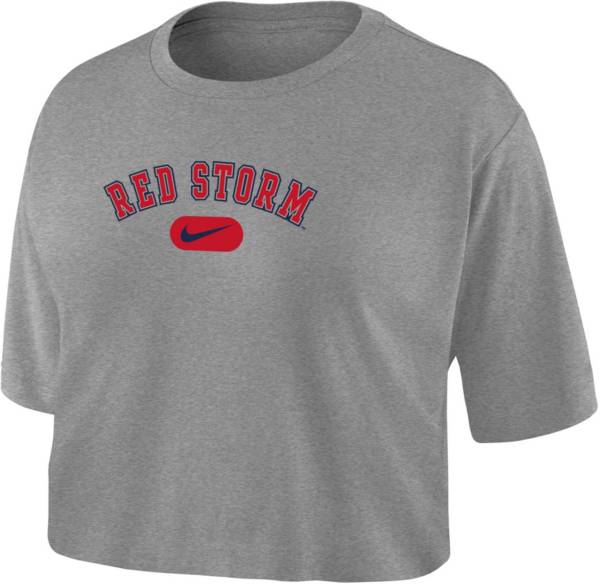 Nike Women's St. John's Red Storm Grey Dri-FIT Cotton Crop T-Shirt product image