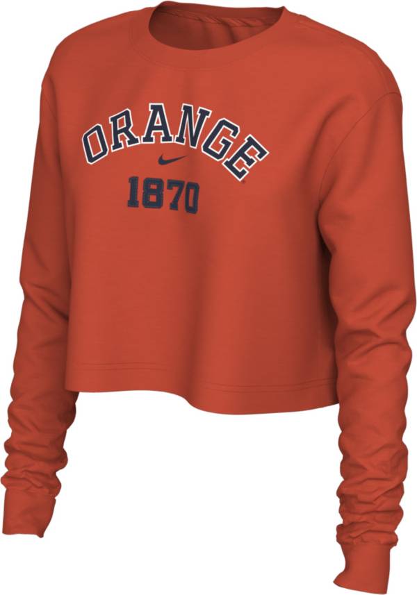 Nike Women's Syracuse Orange Orange Cotton Cropped Long Sleeve T-Shirt product image