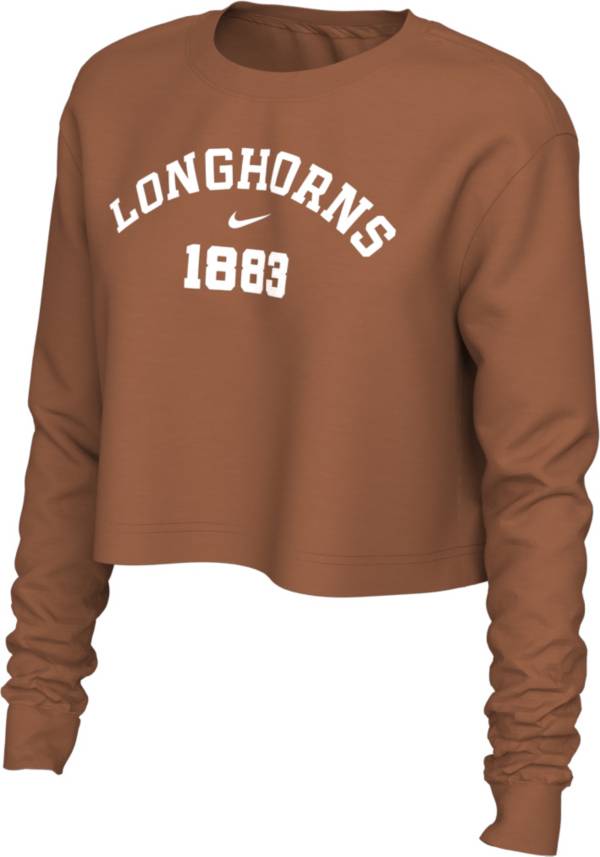 Nike Women's Texas Longhorns Burnt Orange Cotton Cropped Long Sleeve T-Shirt product image