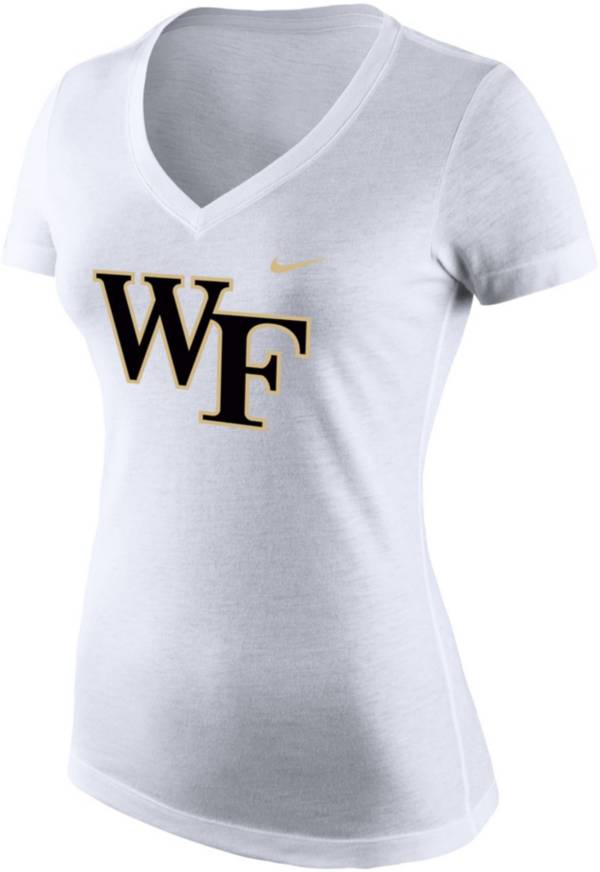 Nike Women's Wake Forest Demon Deacons White Tri-Blend V-Neck T-Shirt product image