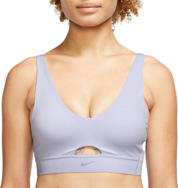 Nike Indy Plunge Cutout Medium-support Padded Sports Bra in Blue