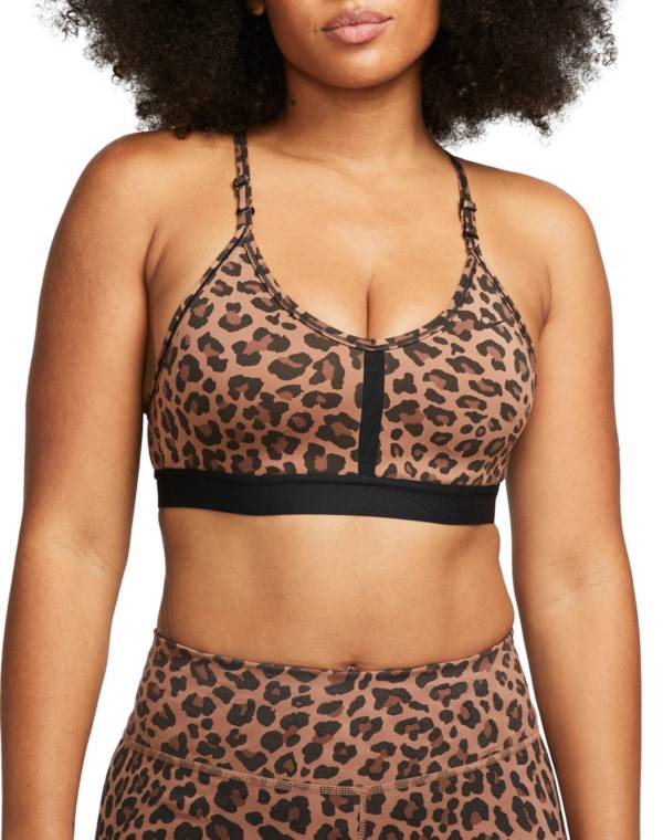 Nike Women's Indy V-Neck Leopard Print Bra