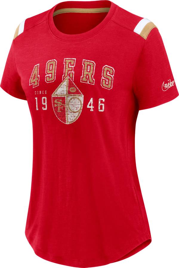 Nike Women's San Francisco 49ers Historic Athletic Red Heather T-Shirt