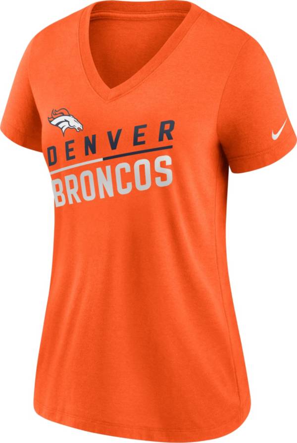 Nike Women's Denver Broncos Slant Orange V-Neck T-Shirt product image