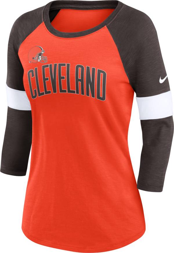 Nike Women's Cleveland Browns Football Pride Orange Raglan T-Shirt product image