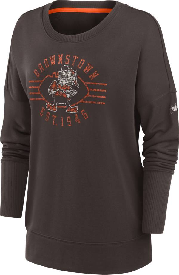 Nike Women's Cleveland Browns Historic Fleece Brown Crew product image