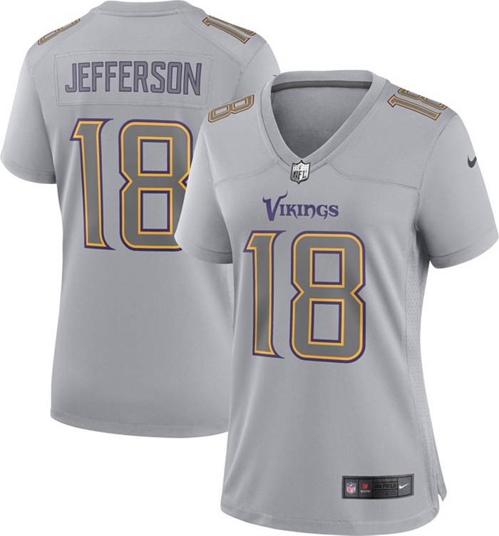 Nike Women's Minnesota Vikings Justin Jefferson #18 Atmosphere Grey Game  Jersey