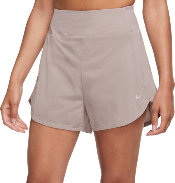 Nike Lot of 2 Womens LARGE Lined Running Shorts Drawstring Dri