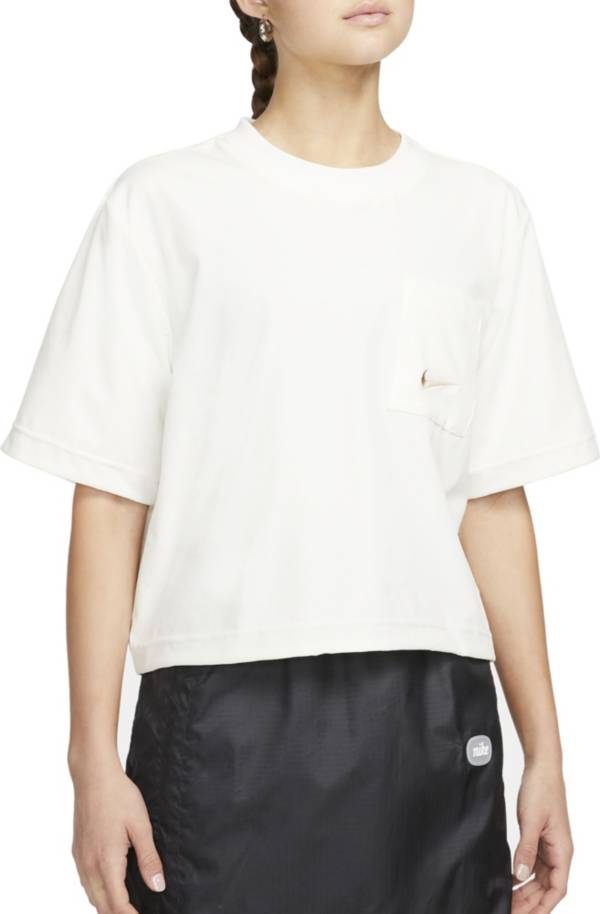 nike women sportswear everyday modern woven boxy tee sail hemp