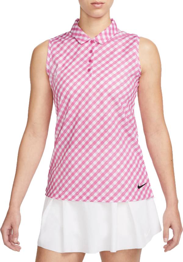 Nike DF Victory Solid Sleeveless Polo - White/Black