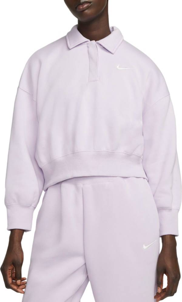 Nike Women's Sportswear Phoenix Fleece 3/4-Sleeve Crop Polo Sweatshirt product image