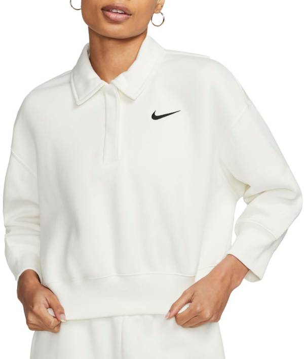 Nike Women's Sportswear Phoenix Fleece 3/4-Sleeve Crop Polo Sweatshirt | Dick's Sporting Goods