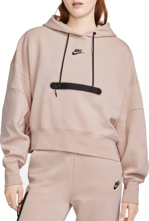 Nike Womens NSW Sportswear Rally Hoodie (Black/White, Medium) at