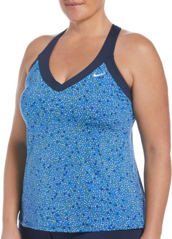 Nike Women's Water Dots V-Neck Tankini Top at