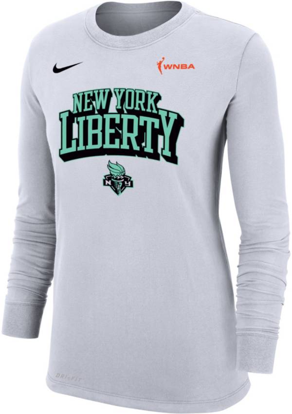 Nike Women's New York Liberty White Logo Long Sleeve T-Shirt