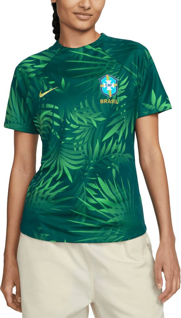 Nike Women's Brazil 2023 Green Prematch Jersey