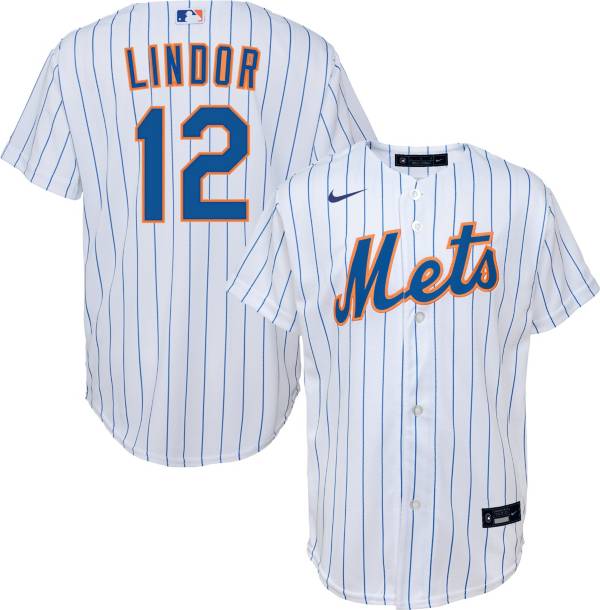 Nike Youth New York Mets Francisco Lindor #12 White Cool Base Jersey