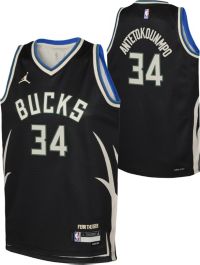 Nike Men's Milwaukee Bucks Giannis Antetokounmpo #34 White Dri-Fit Swingman Jersey, Small