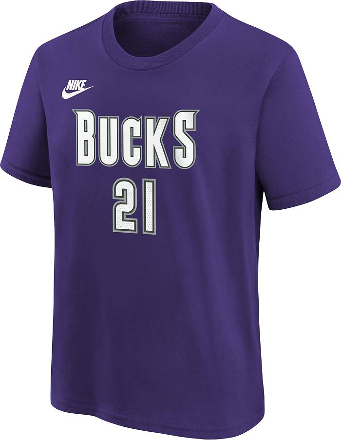 Nike Men's Milwaukee Bucks Giannis Antetokounmpo #34 Purple Hardwood Classic Dri-Fit Swingman Jersey, XXL