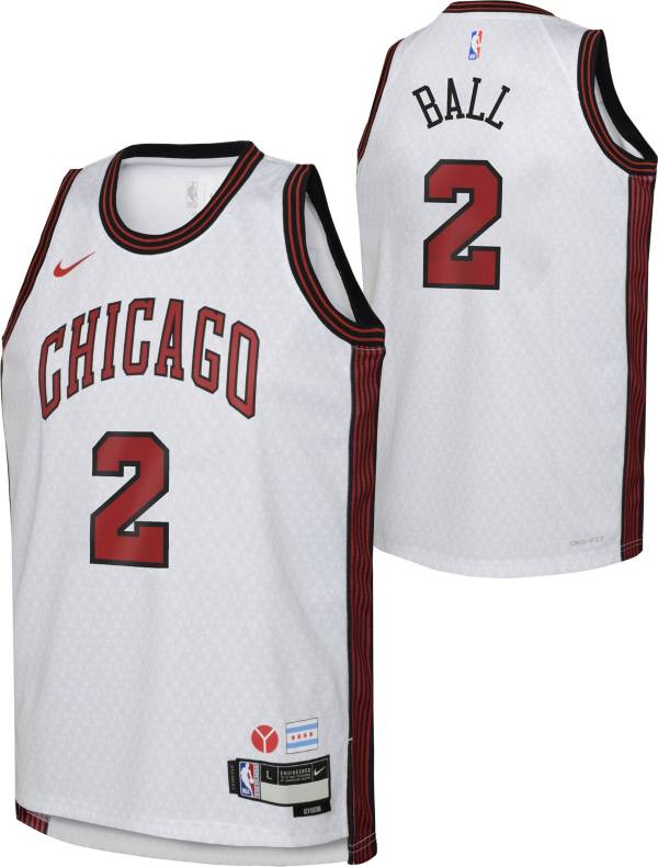 Youth Custom Chicago Bulls Nike Swingman White Jersey - City Edition