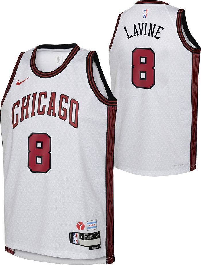 Nike Youth 2022-23 City Edition Chicago Bulls Zach LaVine #8 White Dri-FIT  Swingman Jersey