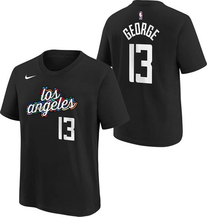 Nike Men's 2022-23 City Edition Los Angeles Clippers Paul George #13 Black  Cotton T-Shirt