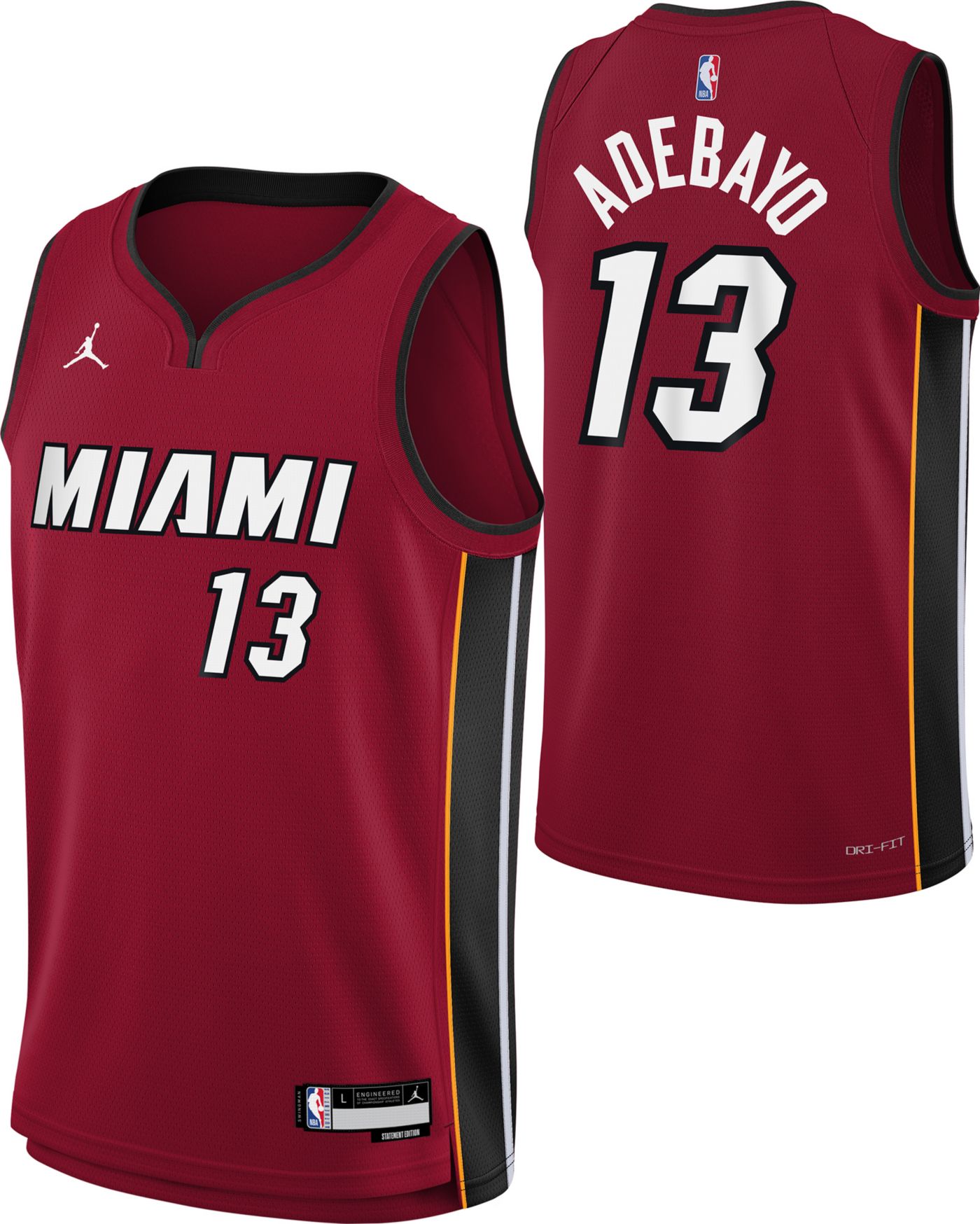 Nike Miami Heat Earned Edition Swingman Bam Adebayo #13 Youth newest Sz XL 18-20