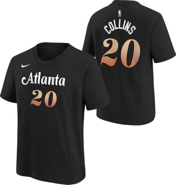 Nike Youth 2022-23 City Edition Atlanta Hawks John Collins #20 Black Cotton T-Shirt product image