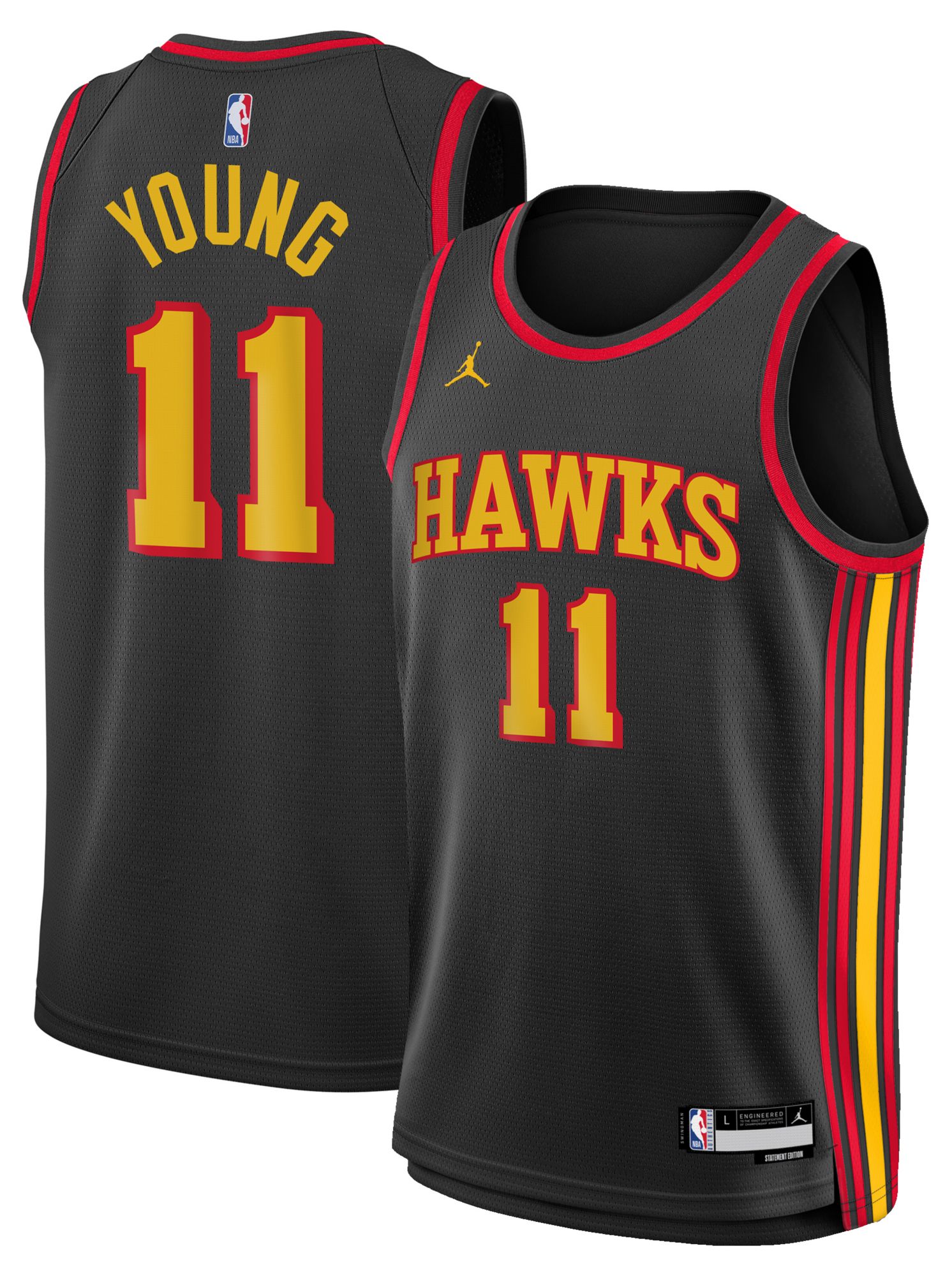 Jordan Youth Atlanta Hawks Trae Young #11 Black Swingman Statement Jersey product image