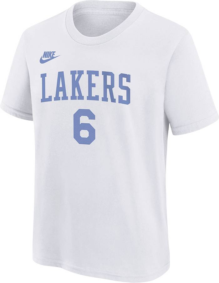 Youth Nike LeBron James White Los Angeles Lakers 2022/23 Classic Edition Name & Number T-Shirt
