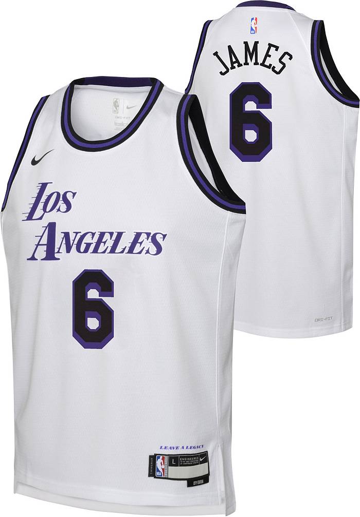 Youth Nike LeBron James White Los Angeles Lakers Swingman Jersey - City Edition Size: Large