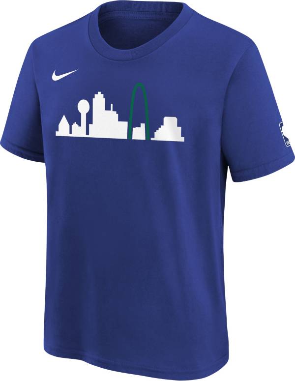 Nike Youth 2022-23 City Edition Dallas Mavericks Blue Warm-Up T-Shirt product image