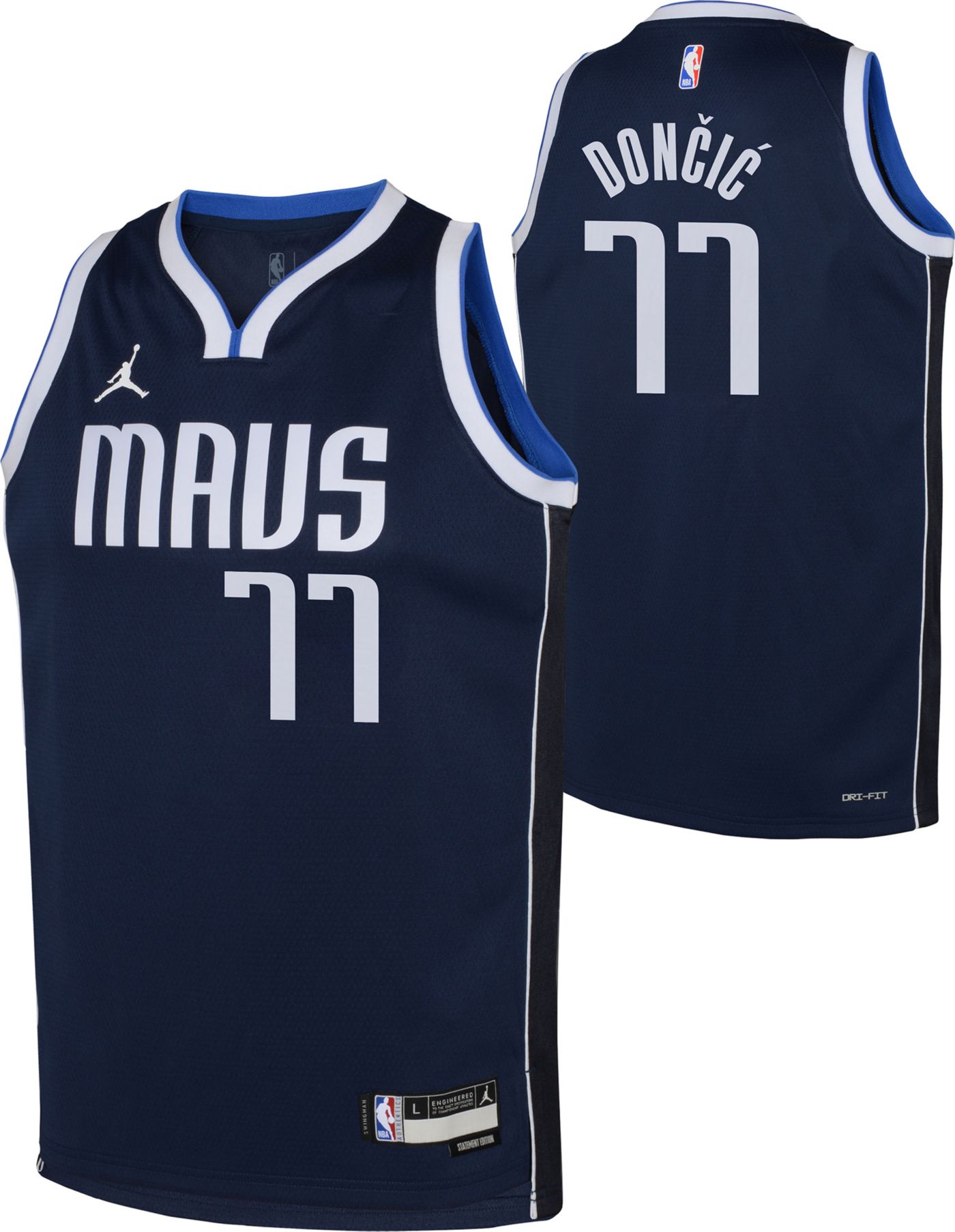 Jordan Youth Dallas Mavericks Luka Doncic 77 Navy Dri FIT Swingman Jersey Dick s Sporting Goods