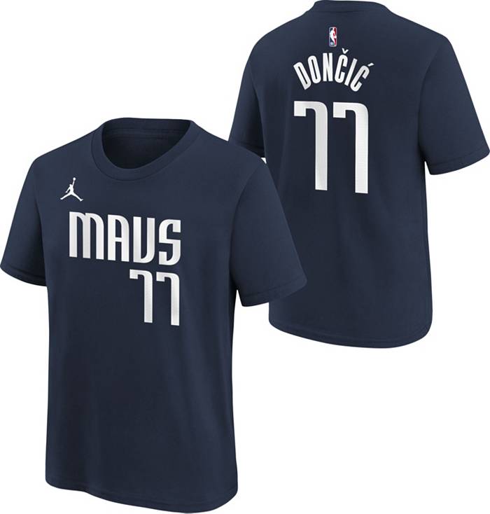 Nike Youth Dallas Mavericks Luka Doncic #77 T-Shirt - Navy - M Each
