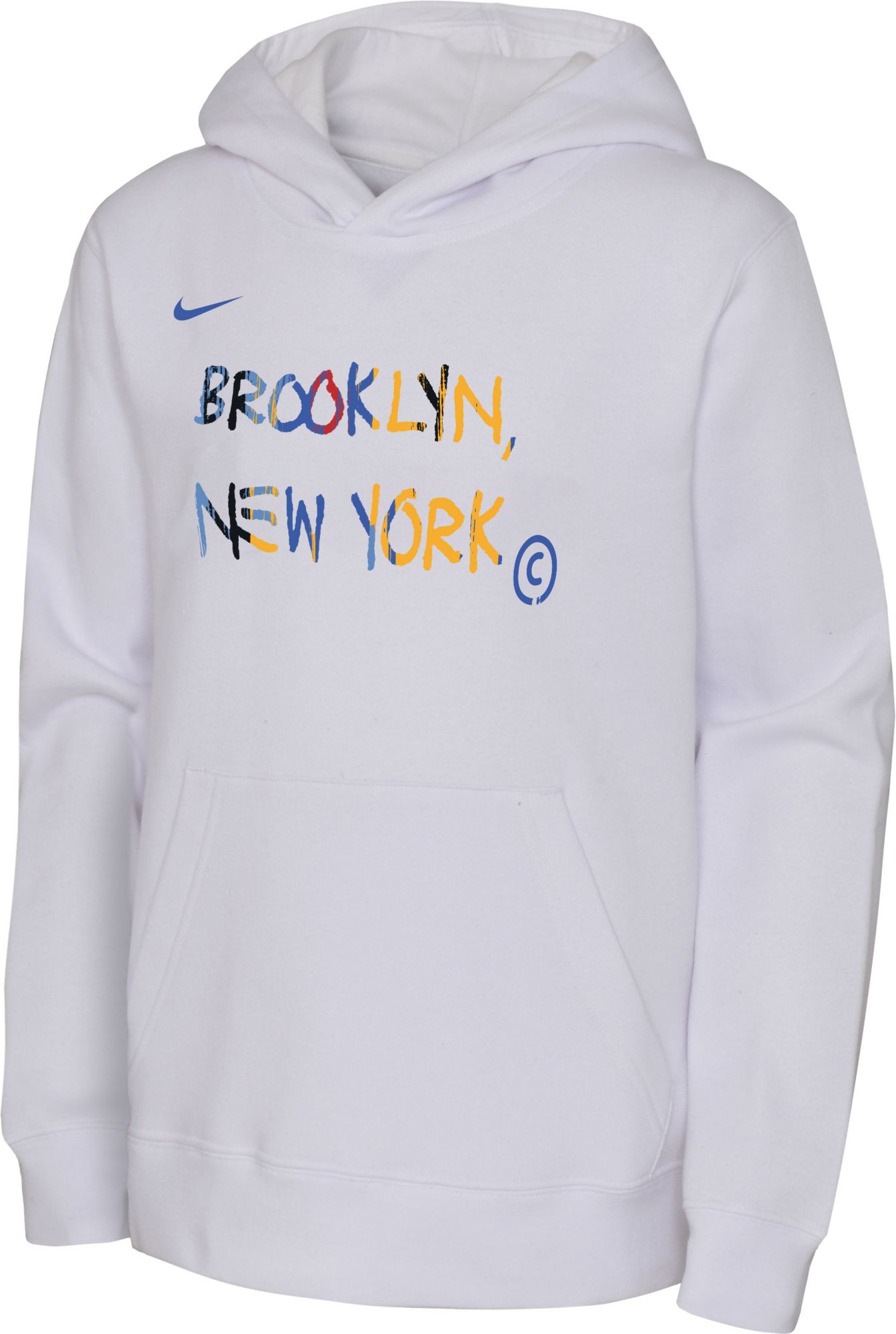 Nike Youth 2022-23 City Edition Brooklyn Nets White Essential Pullover Hoodie product image