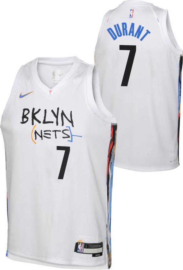 Nike Youth 2022-23 Brooklyn Nets Kevin Durant #7 White Dri-FIT Swingman Jersey | Dick's Sporting Goods
